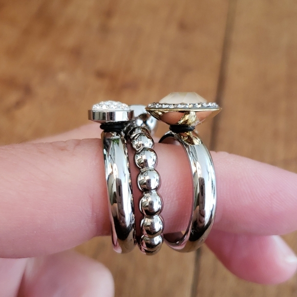 3 Qudo Stackable Interchangeable Rings 4 Tops - Picture 2 of 8